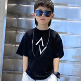 Shadowed Silhouette Edgy Kids Black Oversized Tees